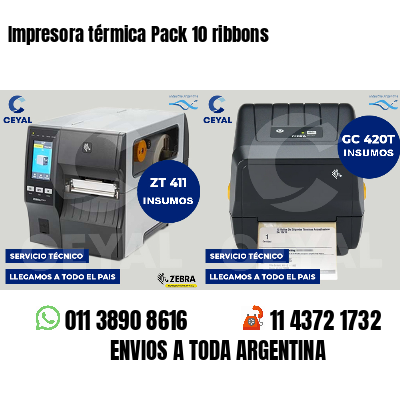 Impresora térmica Pack 10 ribbons