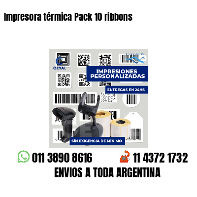 Impresora térmica Pack 10 ribbons