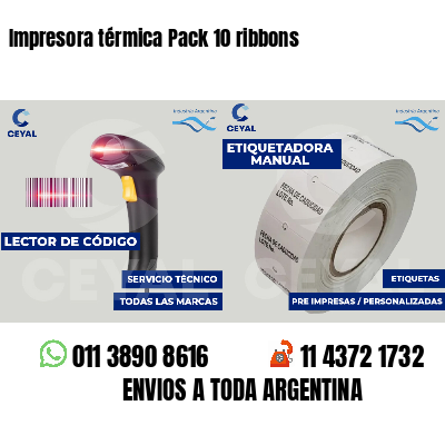Impresora térmica Pack 10 ribbons