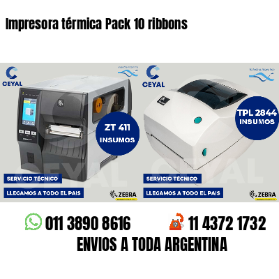 Impresora térmica Pack 10 ribbons