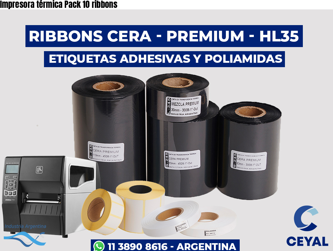 Impresora térmica Pack 10 ribbons