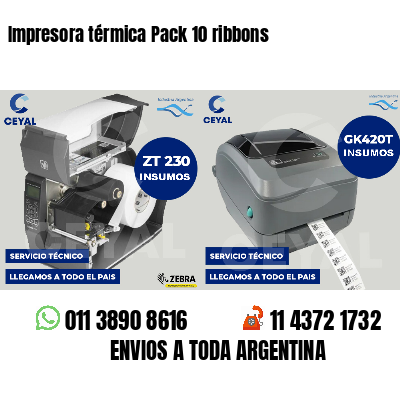 Impresora térmica Pack 10 ribbons