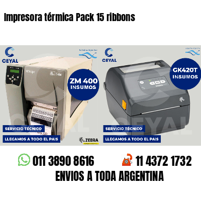 Impresora térmica Pack 15 ribbons
