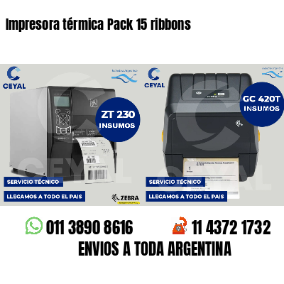 Impresora térmica Pack 15 ribbons