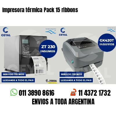 Impresora térmica Pack 15 ribbons