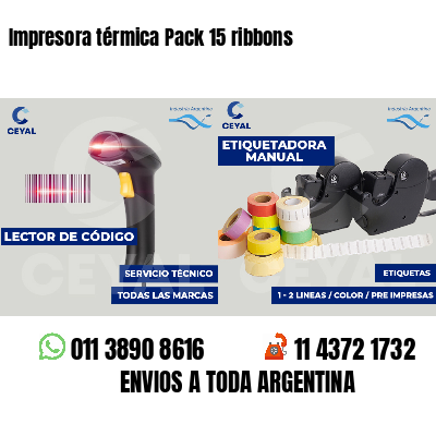 Impresora térmica Pack 15 ribbons