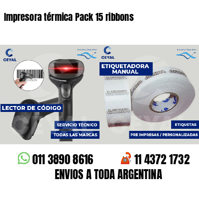 Impresora térmica Pack 15 ribbons