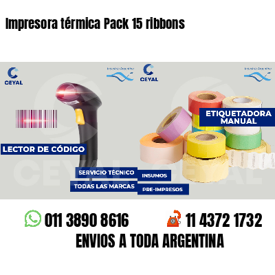 Impresora térmica Pack 15 ribbons