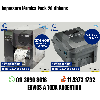 Impresora térmica Pack 20 ribbons