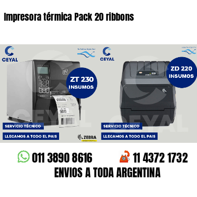 Impresora térmica Pack 20 ribbons