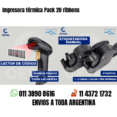Impresora térmica Pack 20 ribbons