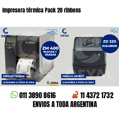 Impresora térmica Pack 20 ribbons