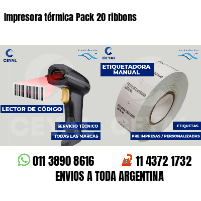 Impresora térmica Pack 20 ribbons