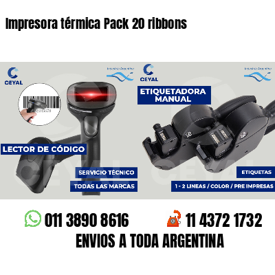 Impresora térmica Pack 20 ribbons