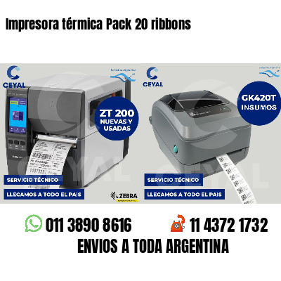 Impresora térmica Pack 20 ribbons