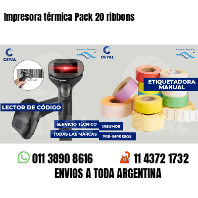 Impresora térmica Pack 20 ribbons