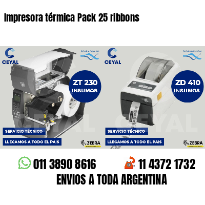 Impresora térmica Pack 25 ribbons
