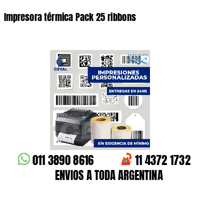 Impresora térmica Pack 25 ribbons
