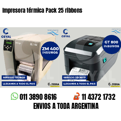 Impresora térmica Pack 25 ribbons