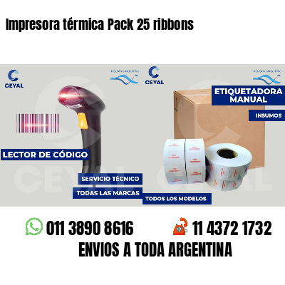 Impresora térmica Pack 25 ribbons