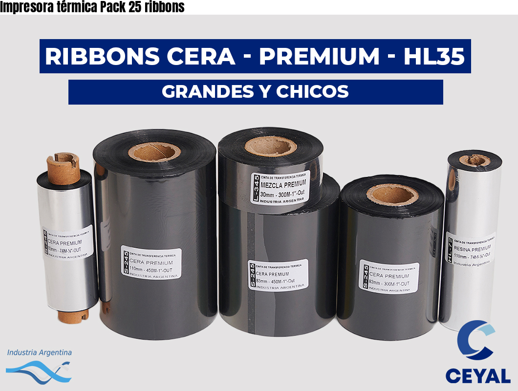 Impresora térmica Pack 25 ribbons