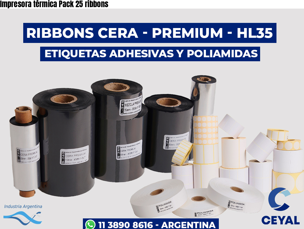 Impresora térmica Pack 25 ribbons