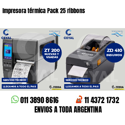 Impresora térmica Pack 25 ribbons