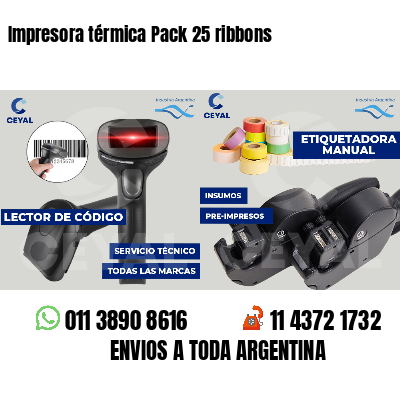 Impresora térmica Pack 25 ribbons