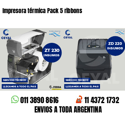 Impresora térmica Pack 5 ribbons