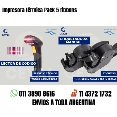 Impresora térmica Pack 5 ribbons