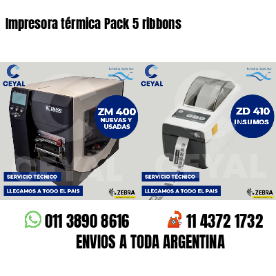 Impresora térmica Pack 5 ribbons