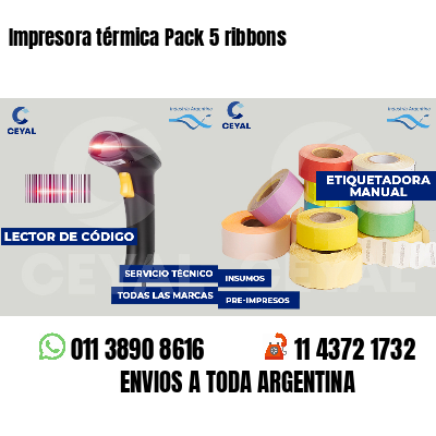 Impresora térmica Pack 5 ribbons