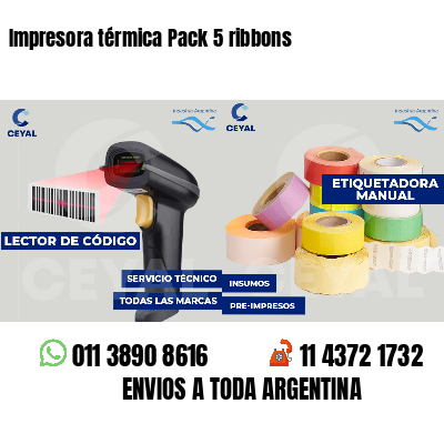 Impresora térmica Pack 5 ribbons