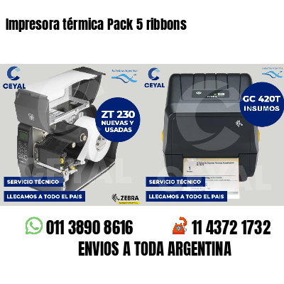 Impresora térmica Pack 5 ribbons