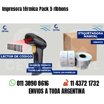 Impresora térmica Pack 5 ribbons