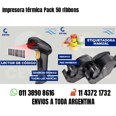 Impresora térmica Pack 50 ribbons