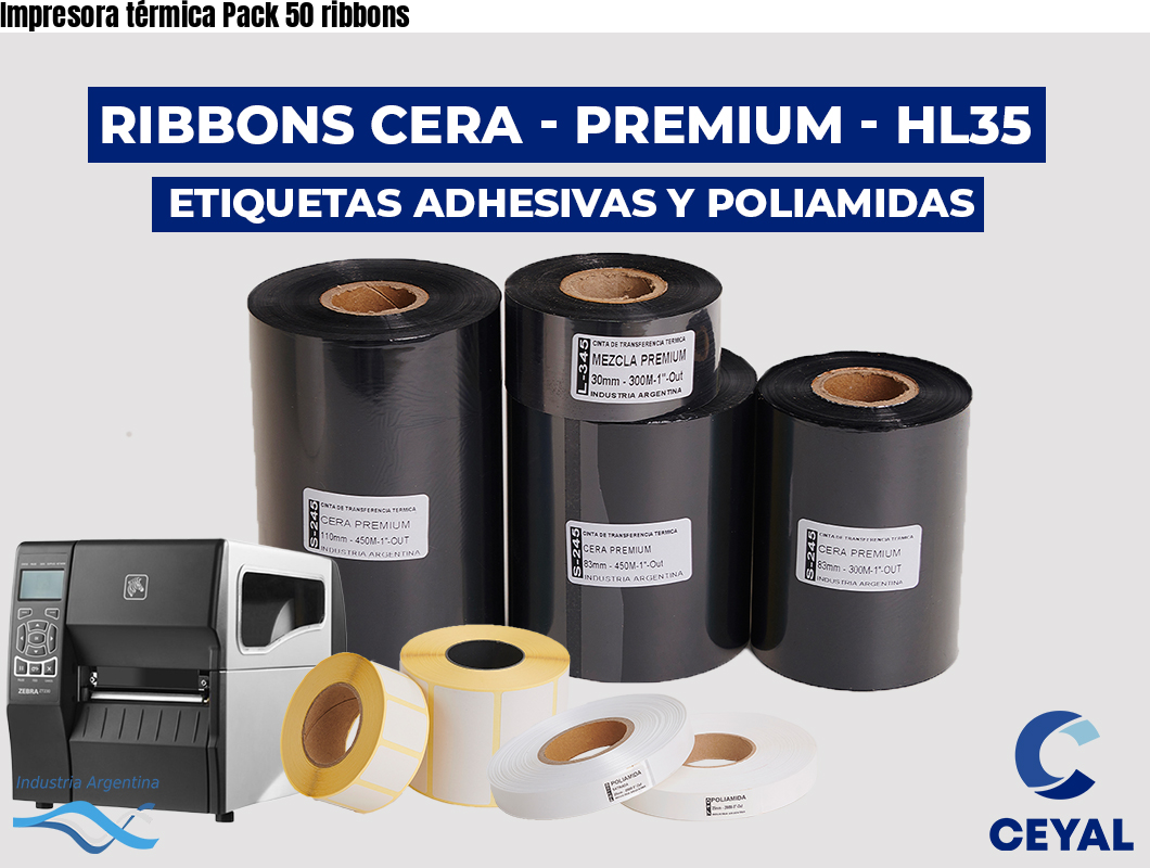 Impresora térmica Pack 50 ribbons