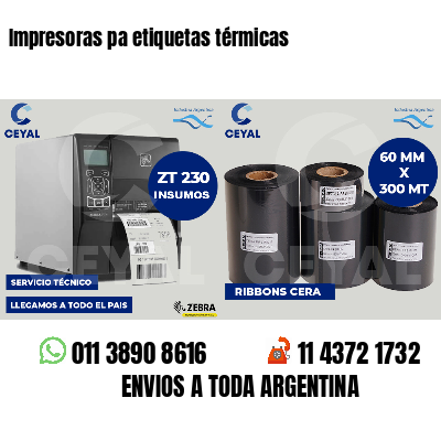 Impresoras pa etiquetas térmicas