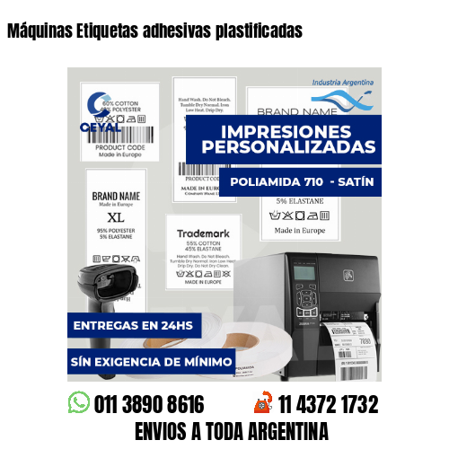 Máquinas Etiquetas adhesivas plastificadas