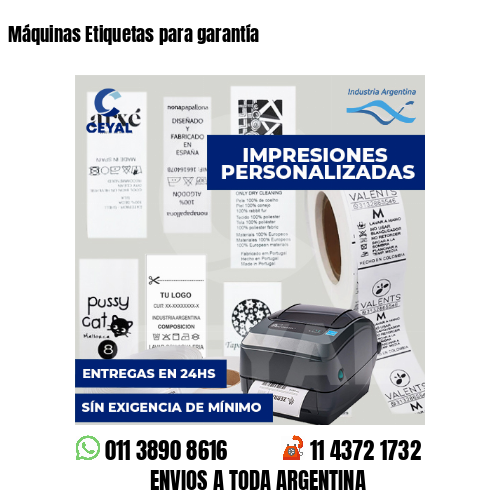 Máquinas Etiquetas para garantía