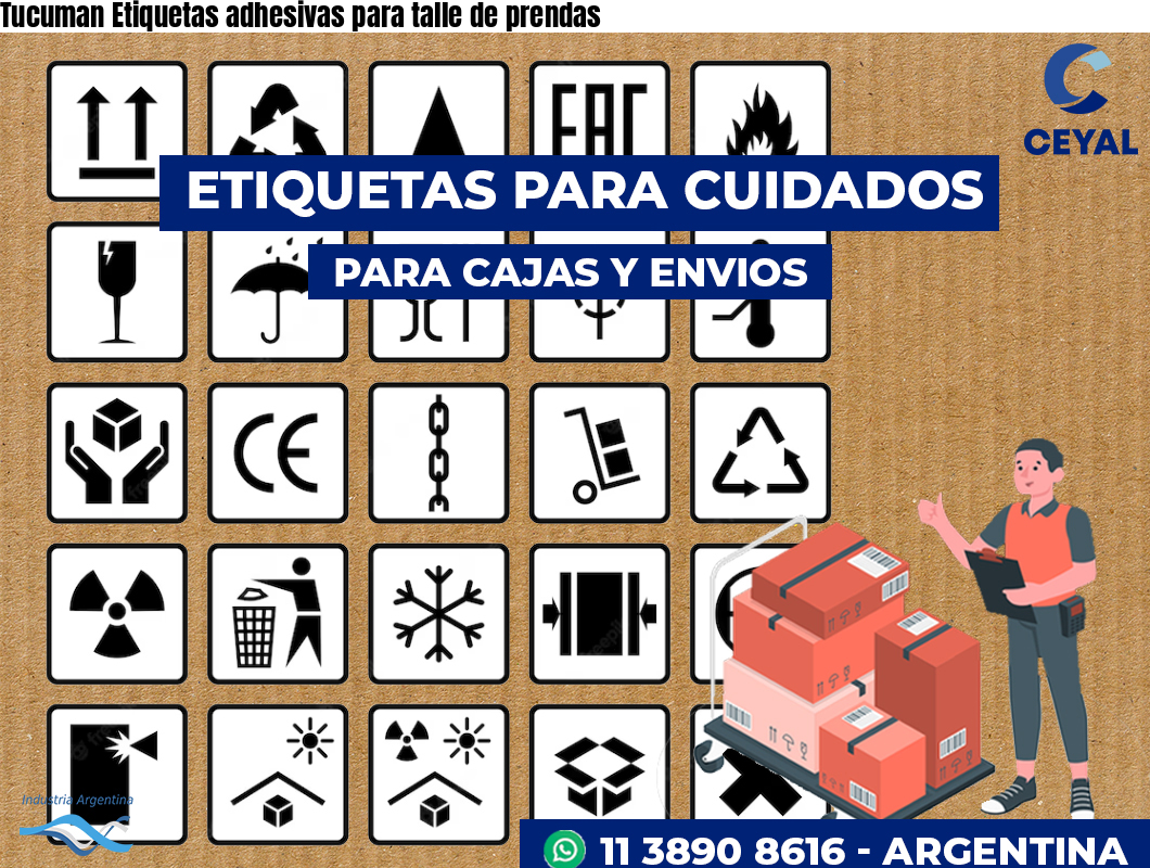 Tucuman Etiquetas adhesivas para talle de prendas