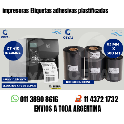 impresoras Etiquetas adhesivas plastificadas