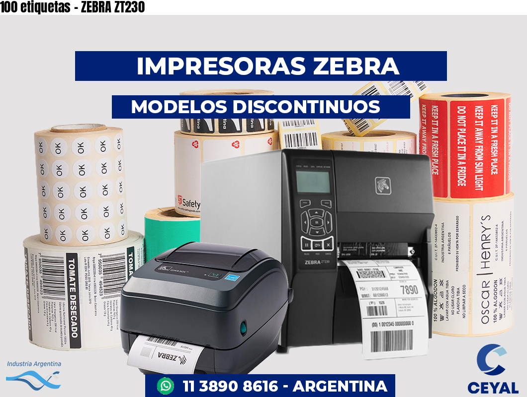 100 etiquetas - ZEBRA ZT230
