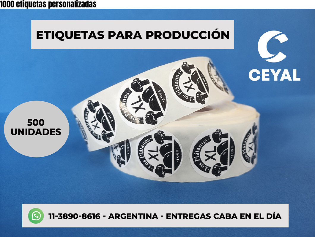 1000 etiquetas personalizadas