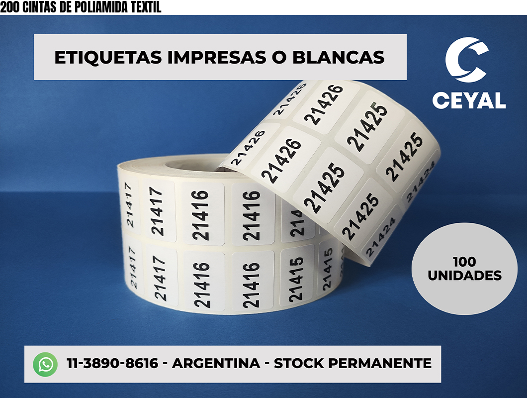 200 CINTAS DE POLIAMIDA TEXTIL