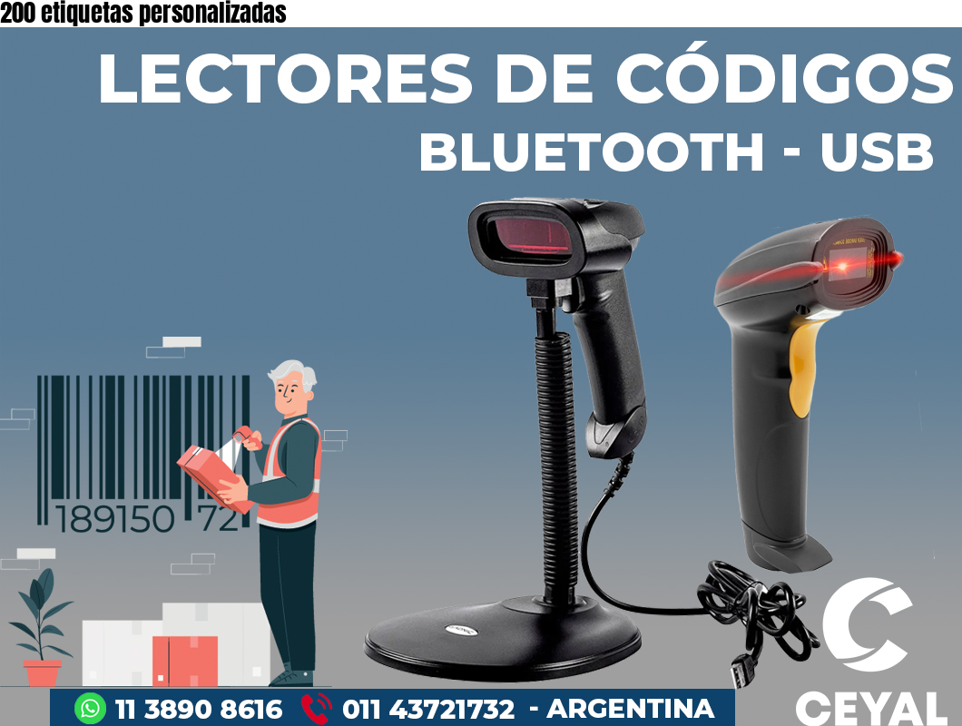 200 etiquetas personalizadas