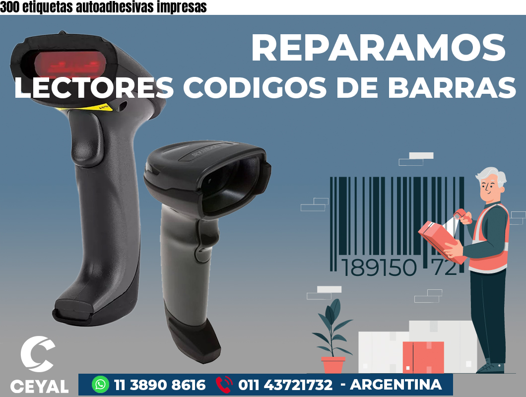 300 etiquetas autoadhesivas impresas