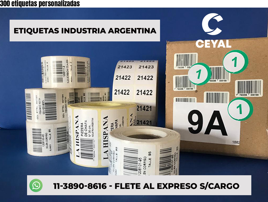 300 etiquetas personalizadas