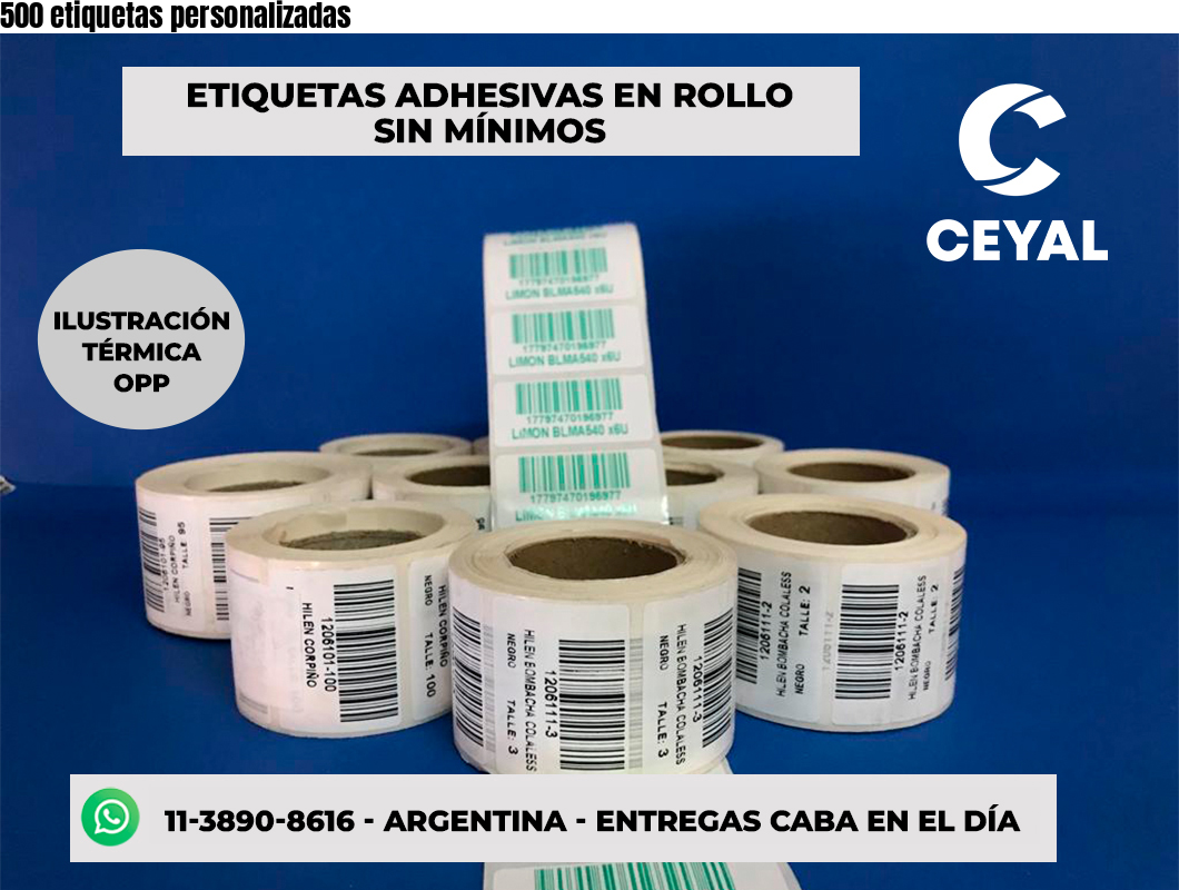 500 etiquetas personalizadas