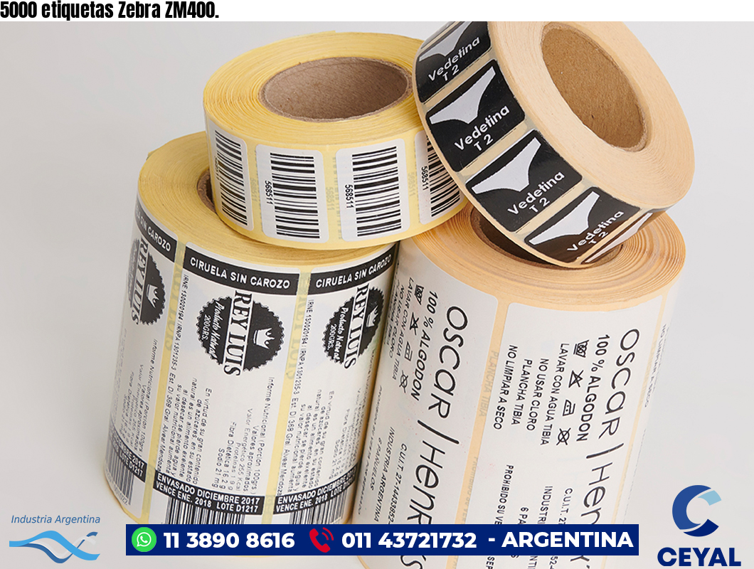 5000 etiquetas Zebra ZM400.